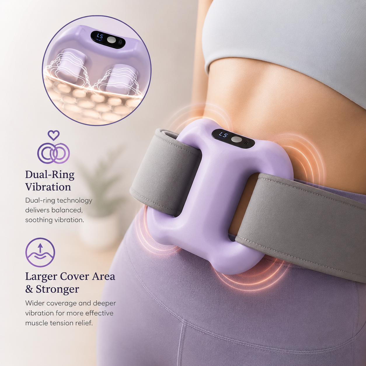 Dual-ring vibration technology spreading soothing vibration across a wider area